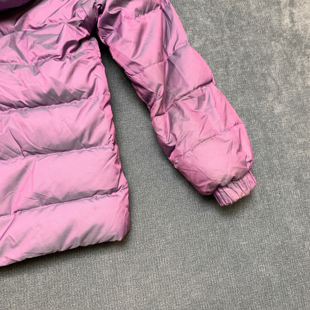 The North Face Puffer Jacket Girls XS Purple Hooded Long Sleeve Winter Full Zip - Picture 10 of 12